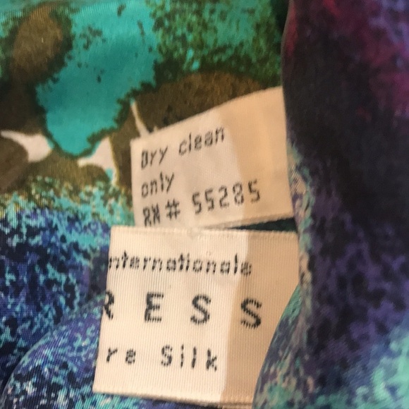 Express Jewel Tone Watercolor 100% Silk Scarf-Size 10x84 - Picture 8 of 8